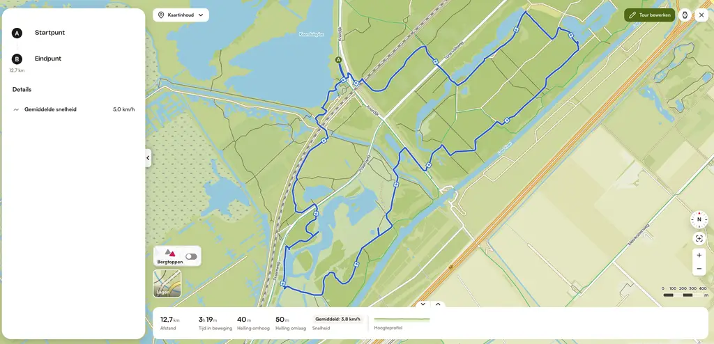 Komootroute Oostvaardersplassen